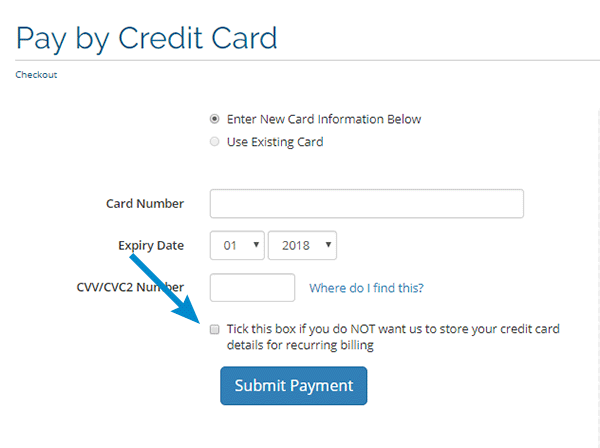 Failure to save credit information in the system